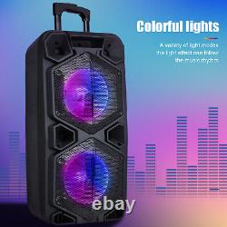 9000W TWS Bluetooth Speaker Rechargable Dual 10 Woofer Party FM Karaok DJ Light