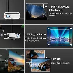 9000lm LED Projector Full HD Blue-tooth Wireless Home 1080P Movie Video HDMI VGA