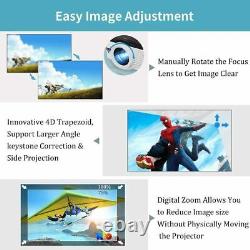 9000lm LED Projector Full HD Blue-tooth Wireless Home 1080P Movie Video HDMI VGA