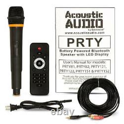 Acoustic Audio Party Speaker 15 Inch LED Bluetooth Wireless Microphone Remote