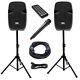 Active 12 Inch Pa Speaker System Bluetooth, Wireless Mic, Stands, & Cables