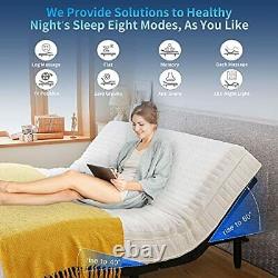 Adjustable Bed Frame, Wireless Remote Adjustable Base with Bluetooth APP Full