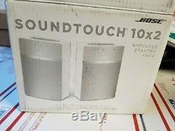 BOSE SoundTouch 10 x 2 Wireless Starter Pack White 120v NO remote controls
