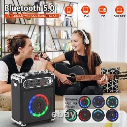 Bluetooth Portable Boombox Waterproof Wireless Microphone 2 X Speaker Remote