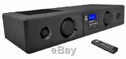Bluetooth Pyle TV Soundbar 3D Surround Sound Speaker System USB/SD AUX FM Remote