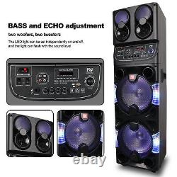 Bluetooth Speaker Portable Wireless Music PA System with Dual 10inch Subwoofer