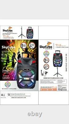 Bluetooth speaker 15 SkyCube 12500watts P. M. P. O WirelessMicrophone Stand Remot