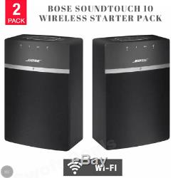 Bose SoundTouch 10 Wi-Fi Bluetooth Speakers 2 Pack, with Power Cable and Remote