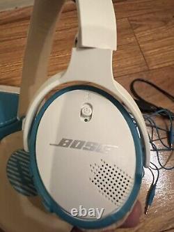 Bose Soundlink On-ear Headphones Aux and Case Teal/White Tested