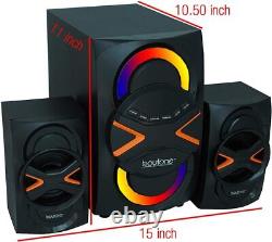 Boytone BT-626F, 2.1 Bluetooth Powerful Home Audio Speaker System, FM Black