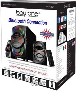 Boytone BT-626F, 2.1 Bluetooth Powerful Home Audio Speaker System, FM Black