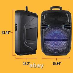 Compact Multifunctional Bluetooth Speaker with LED Lights, Mic, Stand with remote