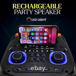 Dual 103100W Portable Wireless Bluetooth Speaker Subwoofer Heavy Sound System
