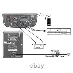 Dual 10 BT Bluetooth Speaker Woofer Rechargable FM Karaok DJ LED AUX Mic Remote