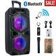 Dual 10 Inch Bluetooth Speaker With Remote Control Lever With Bluetooth Us New