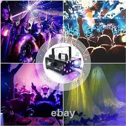 Fog Machine with 8 LED Lights and Disco Ball, Wireless Remote With Bluetooth