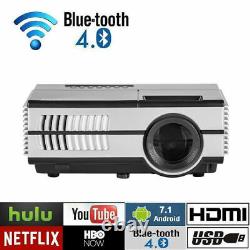 Full HD LED Smart Projector 1080P WiFi Android 6.0 Blue-tooth Airplay Correction