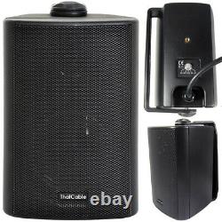 Garden Party/BBQ Outdoor Speaker KitWireless Mini Stereo Amp & 2 Black Speakers