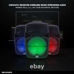 Gemini Audio 15 Inch Portable Wireless Trolley Bluetooth LED Party Speaker Gift