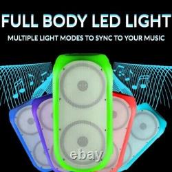 Gemini GC-206BTB Bluetooth Wireless LED Light Color Party Speakers USB SD Card