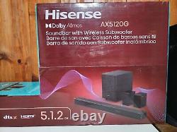 Hisense AX Series 5.1.2 Ch 420W Soundbar, Wireless Subwoofer & Speakers SEALED