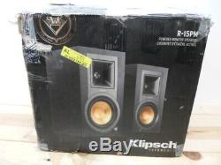 Klipsch R-15PM Powered Speakers Ebony 2 Way With Bluetooth & Remote