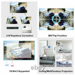 LED Android HD Smart Projector WIFI Blue-tooth 1080p Wireless Home Theater HDMI