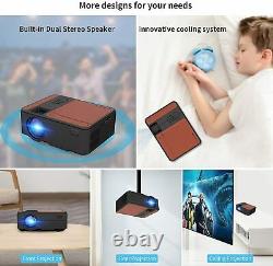 LED Smart Android Projector HD Wireless Wifi Blue-tooth Airplay 1080p HDMI Home
