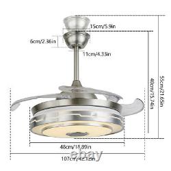 Living Room Ceiling Fan Chandelier Wireless Bluetooth&Remote Control Switch 110V