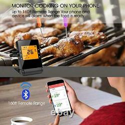 Meat Thermometer, Wireless BBQ Thermometer Bluetooth Smartphone Remote Monitor