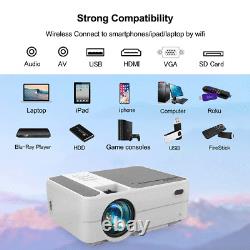 Mini LED WiFi Projector 1080p Full HD Android 9.0 Blue-tooth YouTube Wirelessly