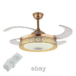 Modern 42 Ceiling Fan LED Light Chandelier + Remote Control /Wireless Bluetooth