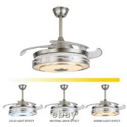 Modern Invisible Ceiling Fan Chandelier Dimmable Wireless Bluetooth & Remote
