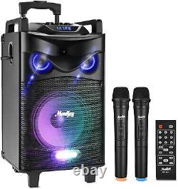 Moukey Bluetooth Karaoke Machine Speaker Wireless System with Microphone DJ Lights