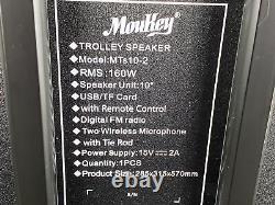 Moukey MTS10-2 Wireless Karaoke Machine Bluetooth Portable System New Open Box