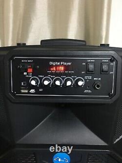 New 200W Rechargeable Bluetooth 12 Speaker LED Lights Remote And Wireless Mic