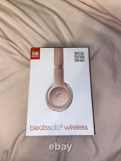 New Beats Solo3 Wireless Series On-Ear Headphones Pink Rose Gold