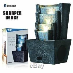 New SHARPER IMAGE Bluetooth Wireless Water Fountain Speaker with Remote
