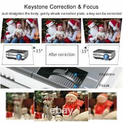 Portable 3000lm HD Projector Android Wifi Blue-tooth Wireless Airplay Cartoon US