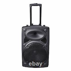 Portable Active Bluetooth Wireless Pa Speaker Mic AMP USB SD LCD FM 12 Woofer