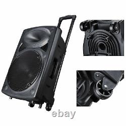 Portable Active Bluetooth Wireless Pa Speaker Mic AMP USB SD LCD FM 12 Woofer