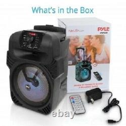 Portable Bluetooth DJ, PA Speaker AC/DC, Mic Wireless Remote LED