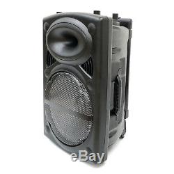 Portable Bluetooth PA Speaker System 12 Remote DJ Speaker 1500W Wireless Mic