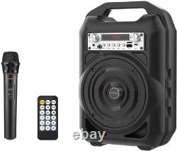 Portable Bluetooth PA System with Wireless Microphone with FM Radio and Remote