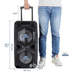 Portable Bluetooth Speaker Wireless Dual 10 Stereo Bass TWS/U Disk/TF/AUX LOUD