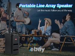 Portable Line Array DJ/PA Speaker System withBluetooth+Wireless Mic Remote Control