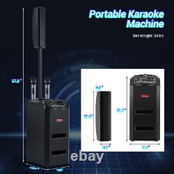 Portable Line Array DJ/PA Speaker System withBluetooth+Wireless Mic Remote Control