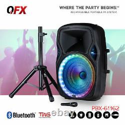 Portable Loud Speaker Bluetooth Party 7500W 15 Inch Wireless Microphone Remote