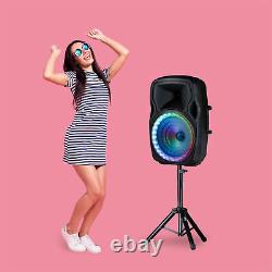 Portable Loud Speaker Bluetooth Party 7500W 15 Inch Wireless Microphone Remote