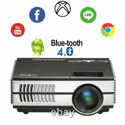 Portable WiFi LED Smart Projector Blue-tooth Wireless HD Android Home Theater US